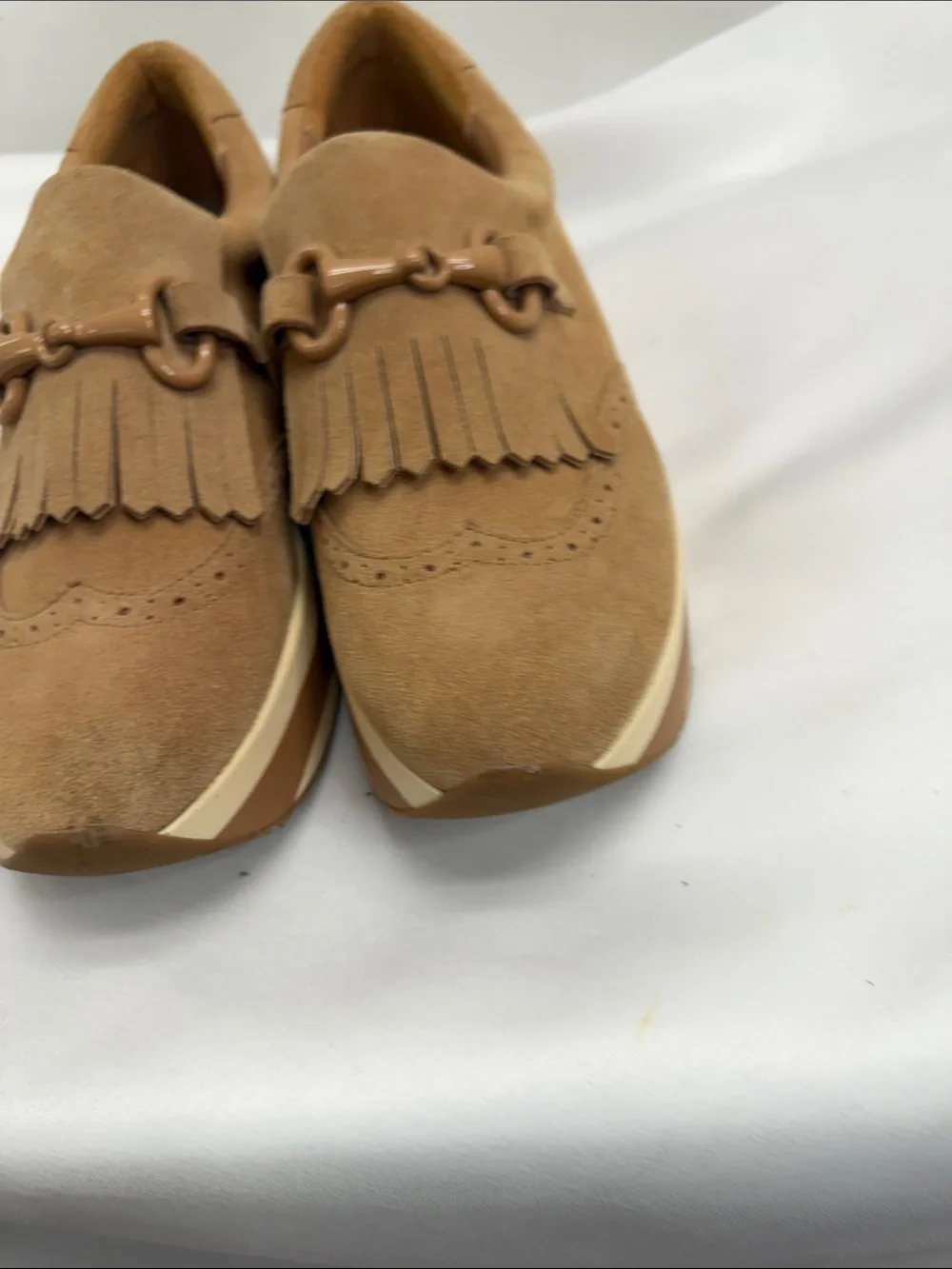 Dolce Vita Tan Suede Fringe Loafer Sneakers